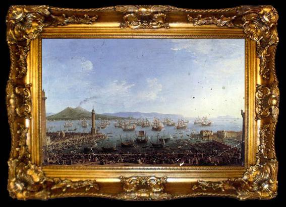 framed  Antonio Joli The Embarkation of Charles III in the Port of Naples, ta009-2
